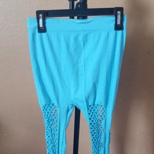 Womens Mesh Leggings ( Baby Blue)